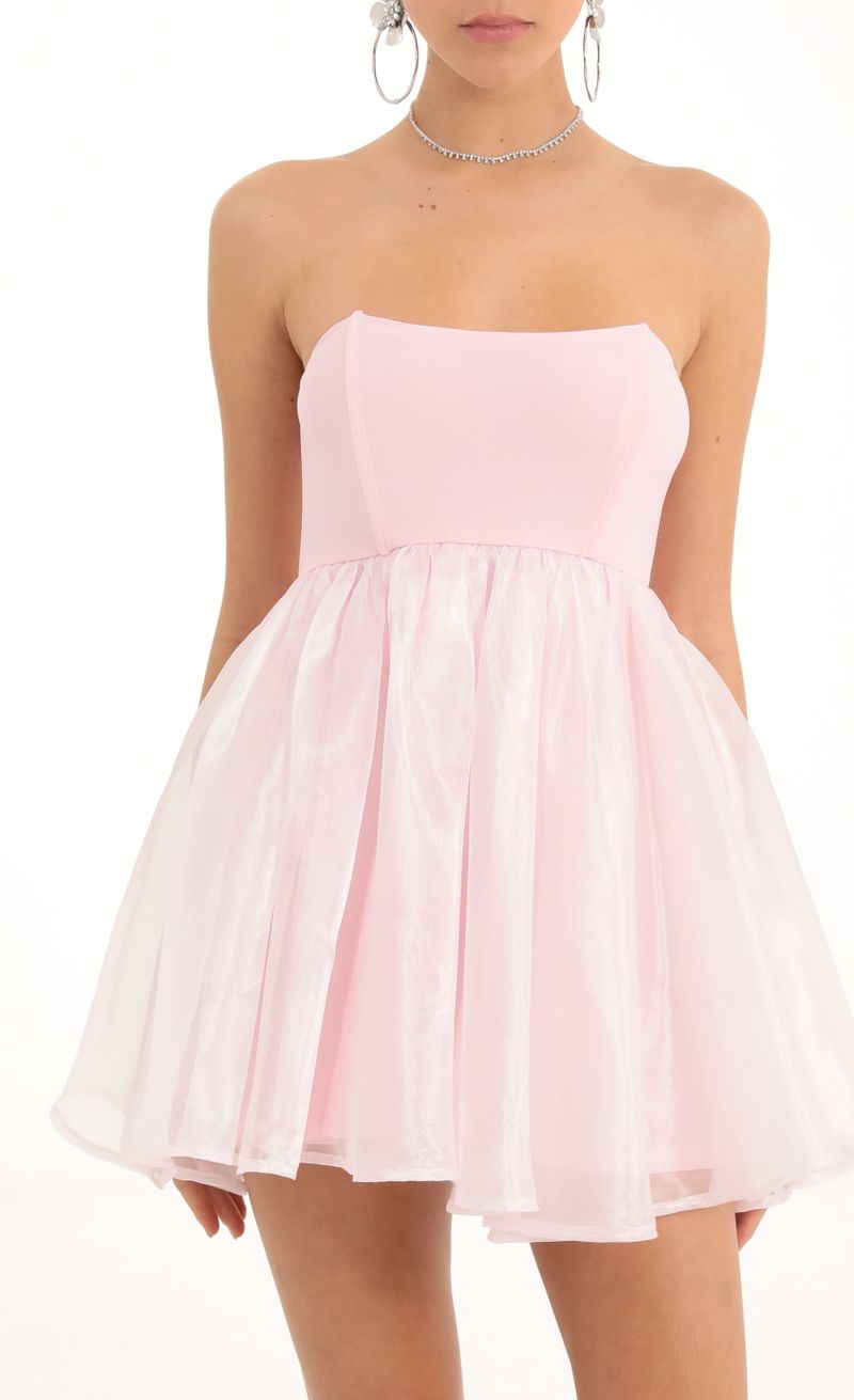 Picture Paloma Corset Baby Doll Dress in Pink. Source: https://media.lucyinthesky.com/data/Nov22/800xAUTO/7697e13d-f56d-49be-a8ca-ca4335cea368.jpg