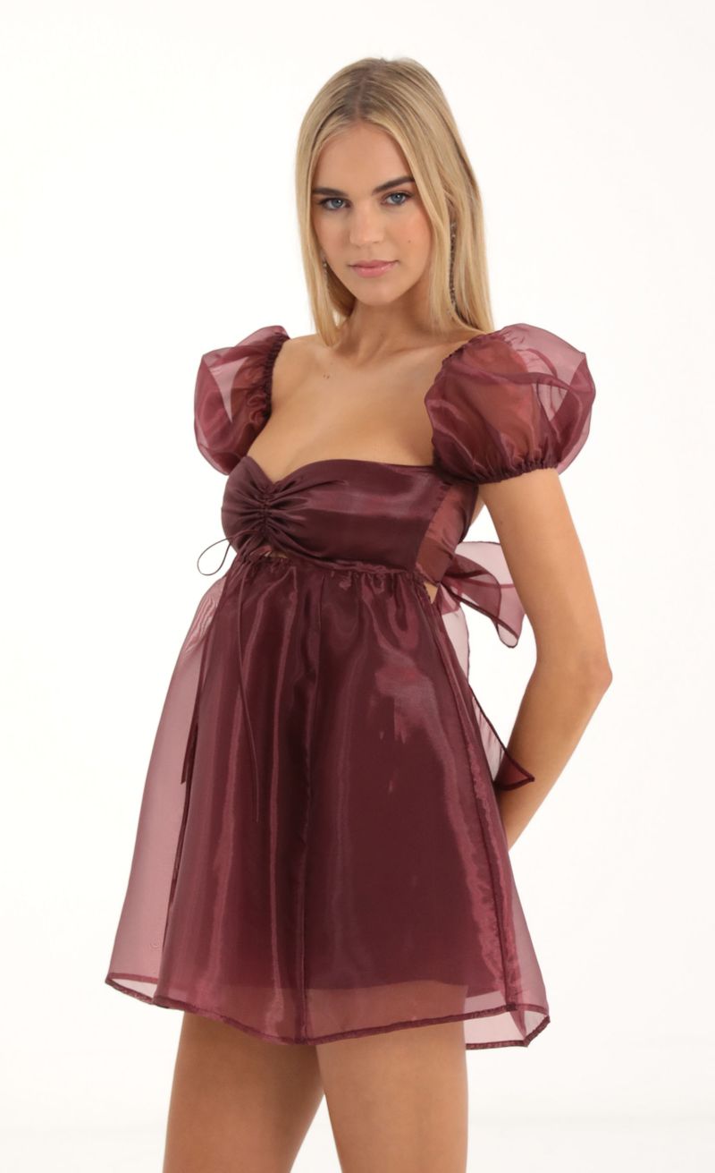 Picture Elexia Puff Sleeve Babydoll Dress in Red. Source: https://media.lucyinthesky.com/data/Nov22/800xAUTO/869284f2-2016-42f0-bfca-a17f8880b0e9.jpg