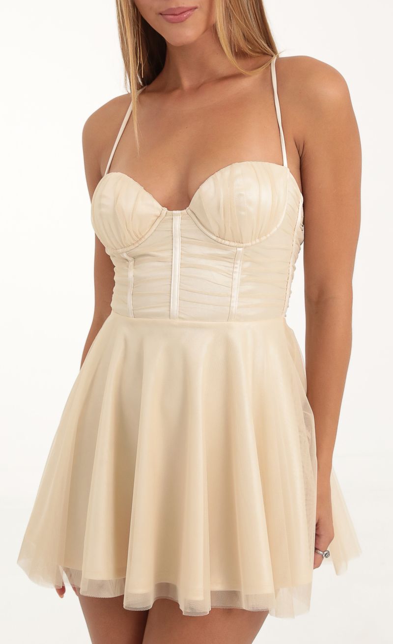 Picture Skyla Tulle Corset Dress in Champagne. Source: https://media.lucyinthesky.com/data/Nov22/800xAUTO/b72dfc78-ef52-40fc-a584-93460e412bbd.jpg