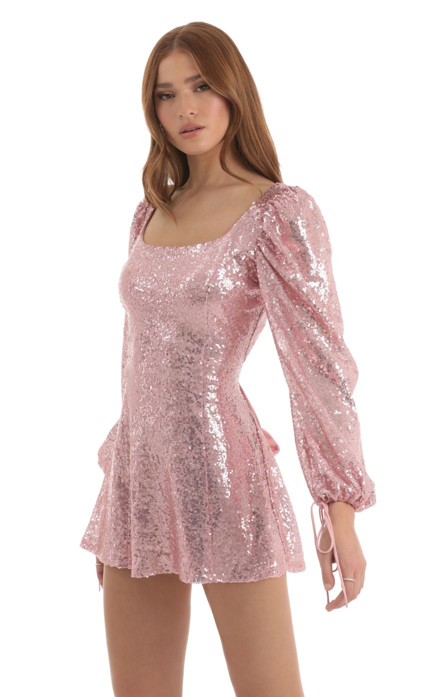 Picture Betty Sequin A-Line Dress in Pink. Source: https://media.lucyinthesky.com/data/Nov22/850xAUTO/90f14c02-287e-4b42-aaa8-b19d044b933e.jpg