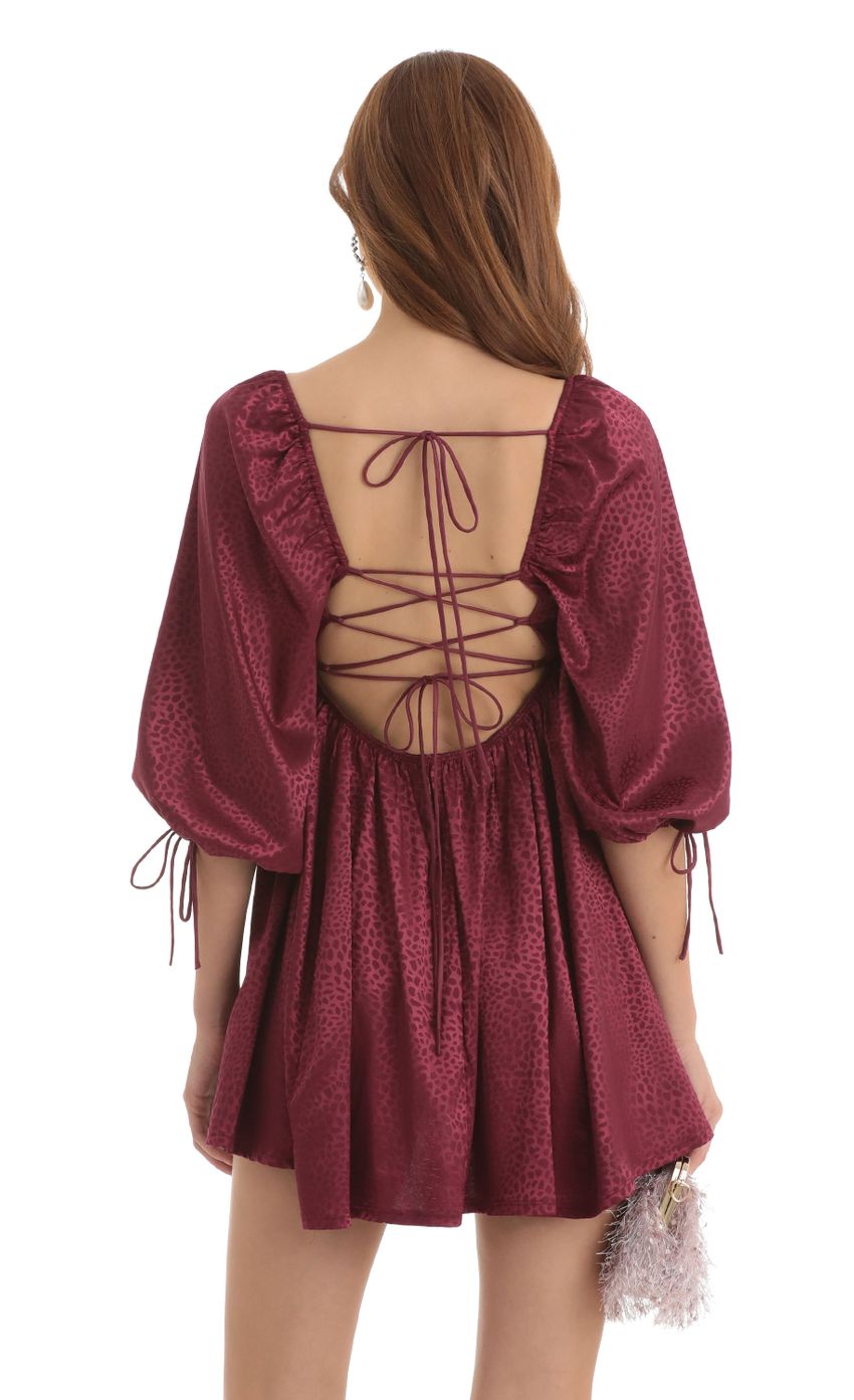 Picture Afia Leopard Satin Baby Doll Dress in Maroon. Source: https://media.lucyinthesky.com/data/Nov22/850xAUTO/a813b4e6-1503-4562-8fd3-6ac058fefca3.jpg