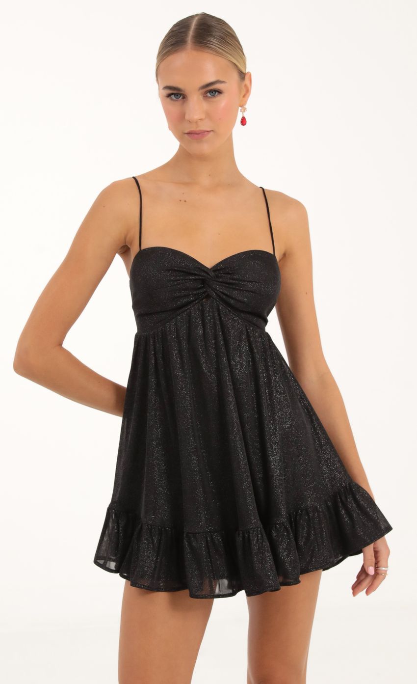 Picture Elina Twist Front Baby Doll in Black Shimmer. Source: https://media.lucyinthesky.com/data/Nov22/850xAUTO/c38e49f2-b62a-44f6-8b7b-7af14e142b03.jpg