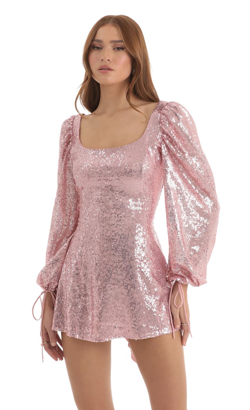 Picture Betty Sequin A-Line Dress in Pink. Source: https://media.lucyinthesky.com/data/Nov22/850xAUTO/f8e2ed91-d036-4a77-8d7a-e03ed6ea592d.jpg