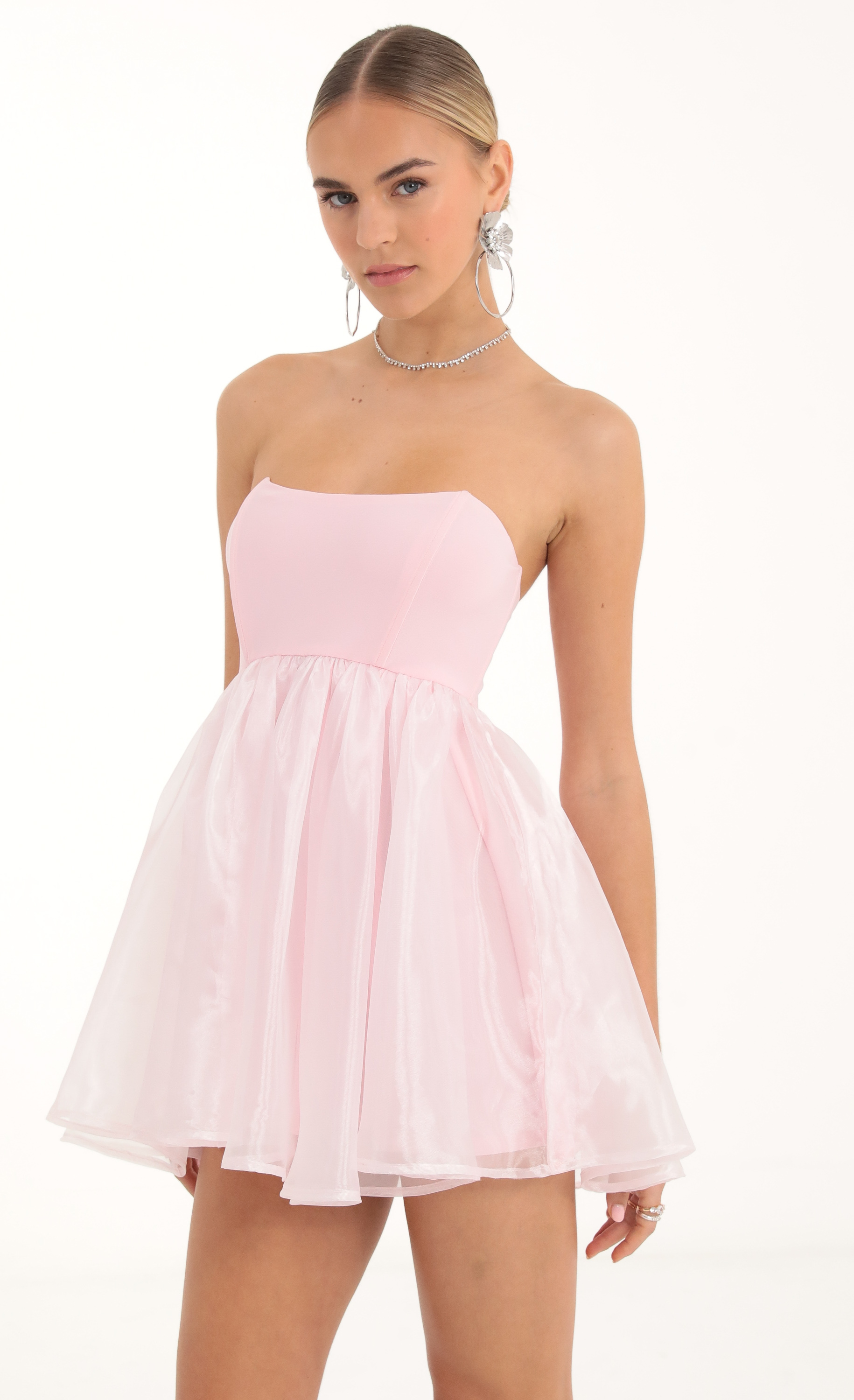 Paloma Corset Baby Doll Dress in Pink