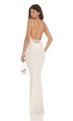 Picture Mira Lace Open Back Maxi Dress in White. Source: https://media.lucyinthesky.com/data/Nov23/150xAUTO/9481cc4b-6e41-4d69-9399-b8725e1c7701.jpg