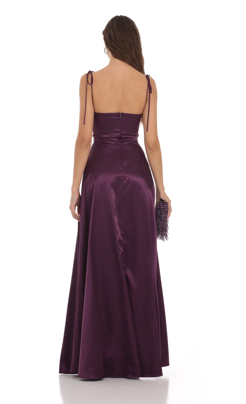 Sequin Shoulder Ties Dress in Purple