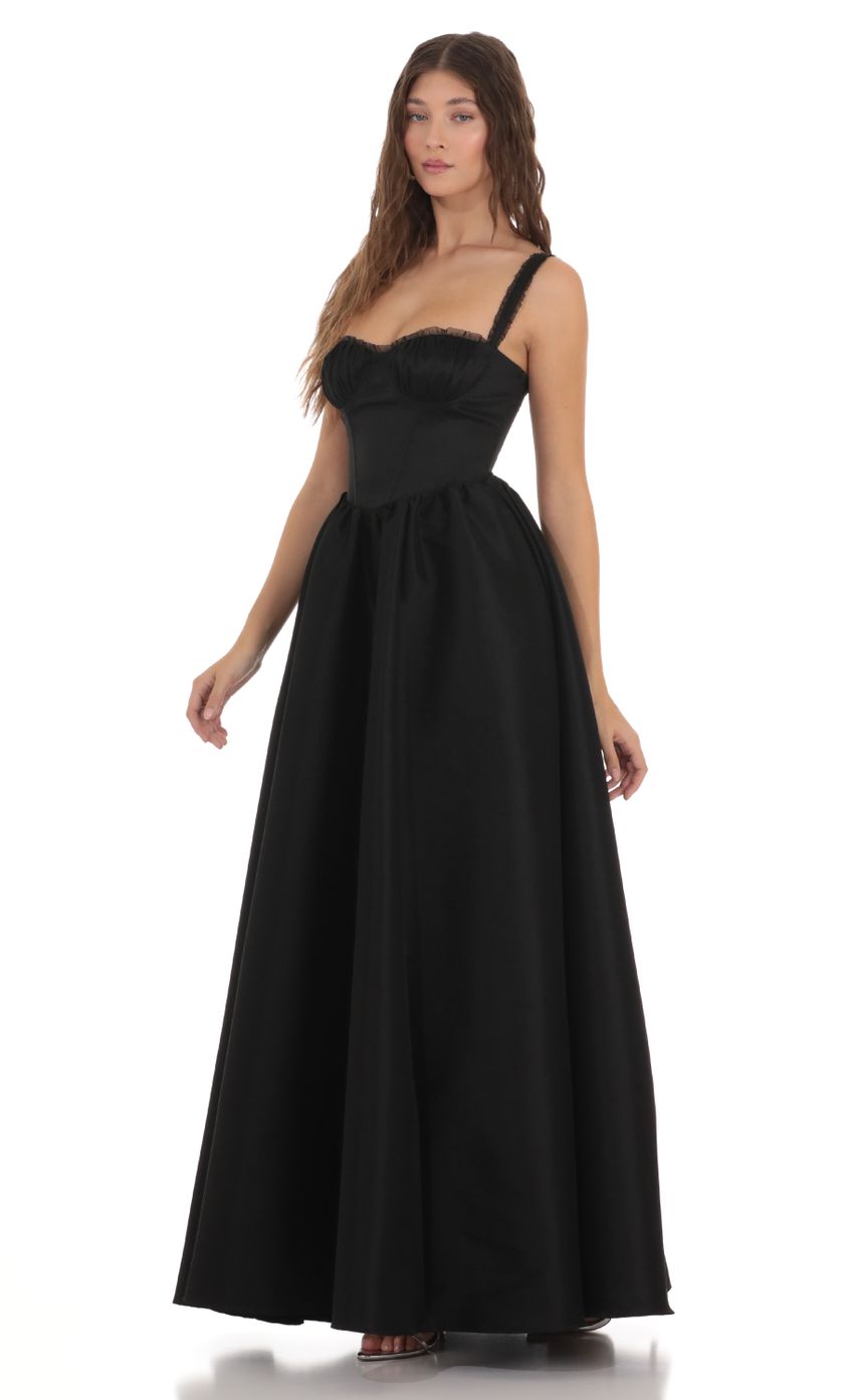 Picture Corset Gown Dress in Black. Source: https://media.lucyinthesky.com/data/Nov23/850xAUTO/1f741ee7-1924-416c-89da-1321cc946845.jpg