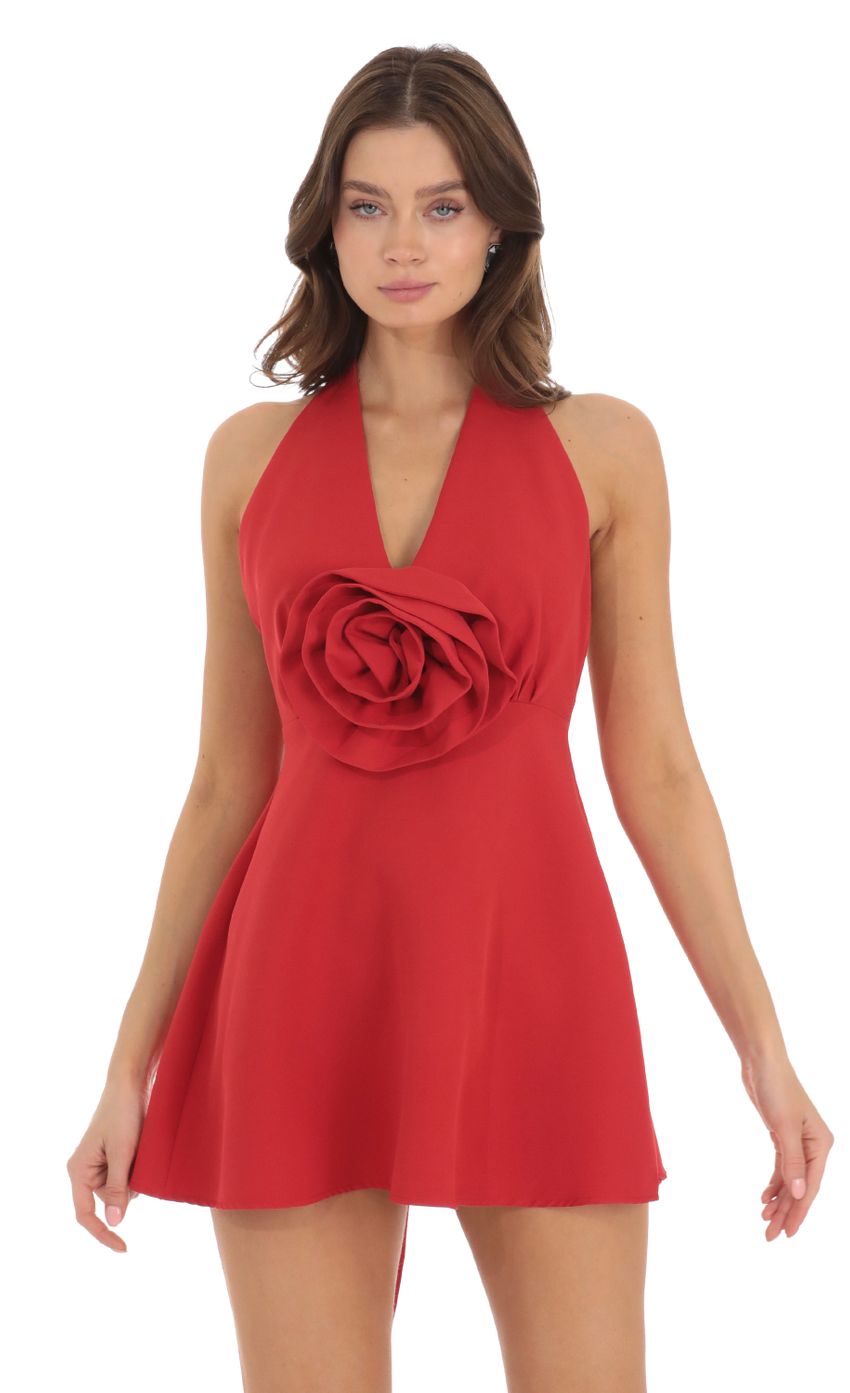 Flower V Neck Dress In Red Lucy In The Sky 6507