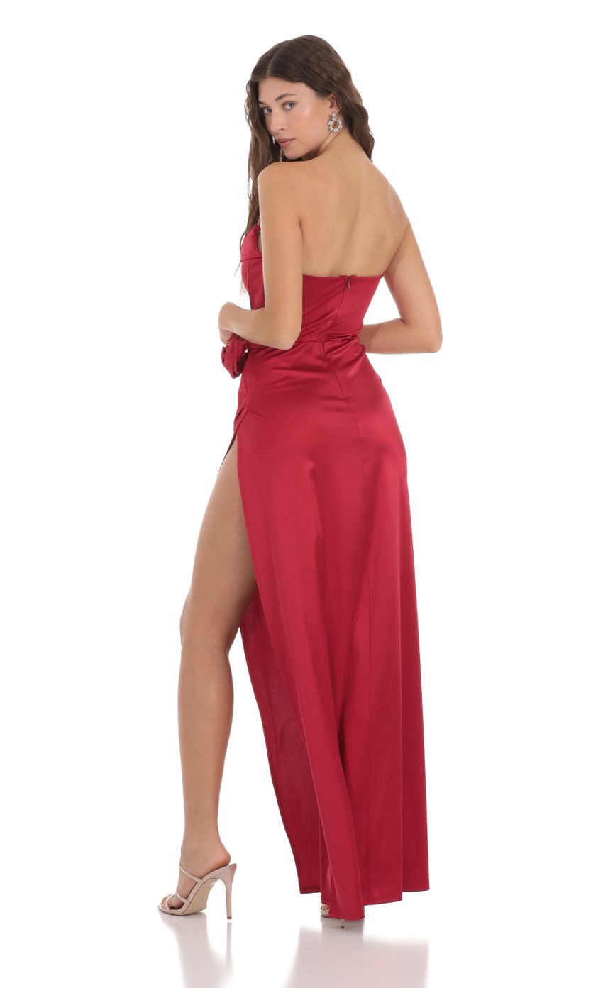 Lucy Embellished Satin Maxi Gown (Red) main image 0