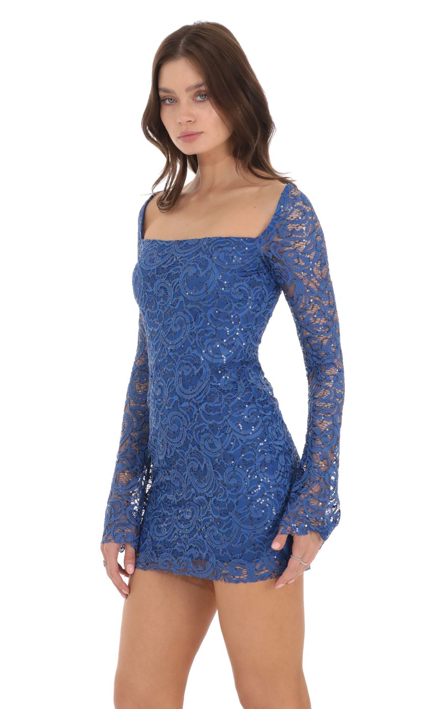 Picture Sequin Lace Long Sleeve Bodycon Dress in Blue. Source: https://media.lucyinthesky.com/data/Nov23/850xAUTO/cc842d88-6b13-45d5-91ba-11a5ae33466f.jpg