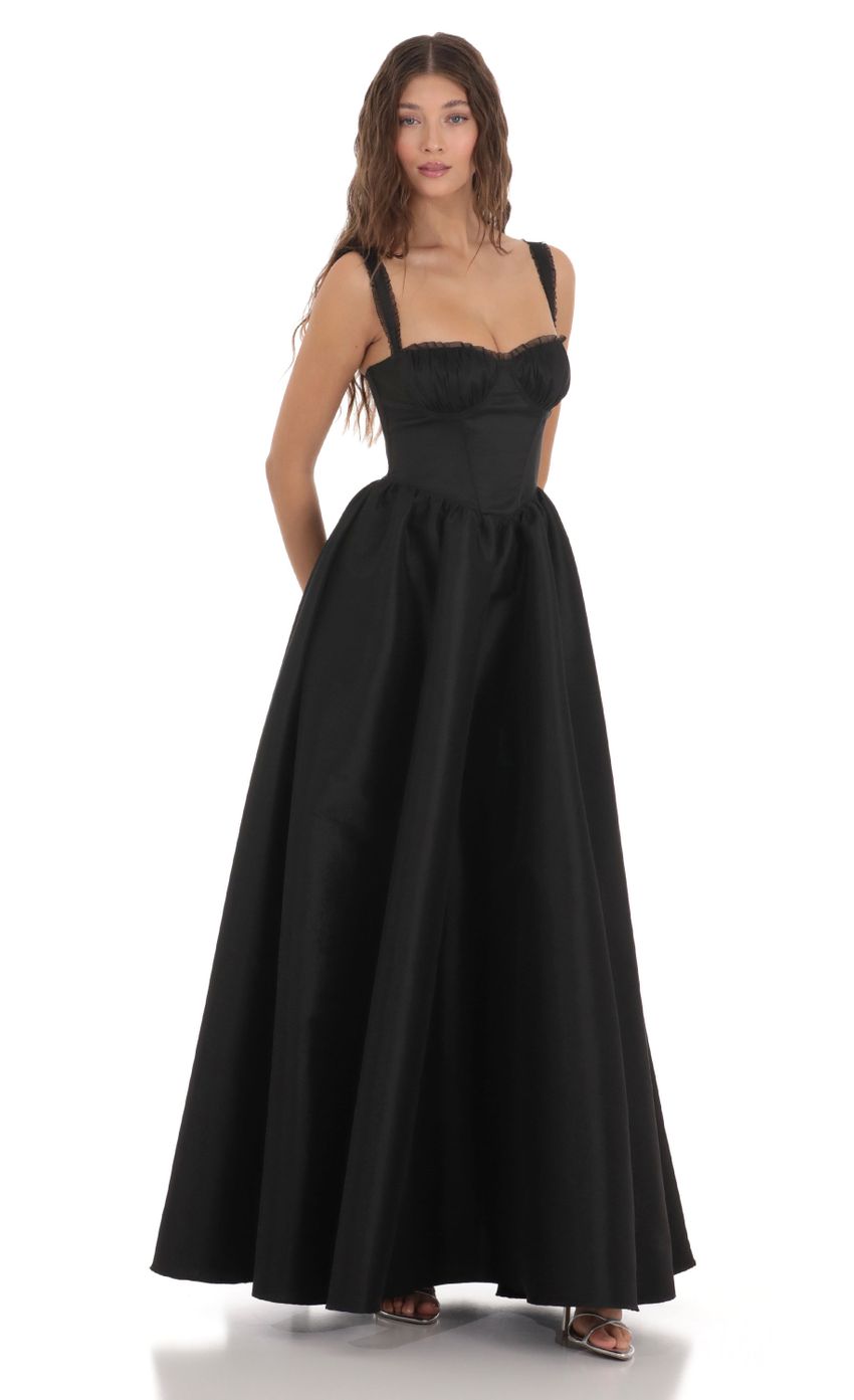 Picture Corset Gown Dress in Black. Source: https://media.lucyinthesky.com/data/Nov23/850xAUTO/d0e0780c-567e-4cc6-a0b1-5d47c87b5321.jpg