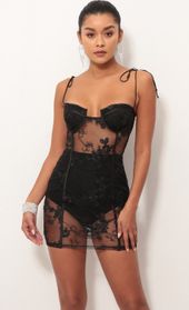 Picture thumb Ever Lace Corset Dress in Black. Source: https://media.lucyinthesky.com/data/Oct18_1/170xAUTO/0Y5A2040S.JPG