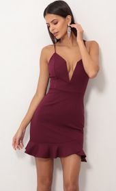 Picture thumb Corinne Sweetheart Dress in Wine. Source: https://media.lucyinthesky.com/data/Oct18_2/170xAUTO/0Y5A5288S.JPG