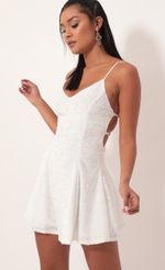 Picture Floral Burnout Velvet A-line Dress In White. Source: https://media.lucyinthesky.com/data/Oct19_1/150xAUTO/781A6491.JPG