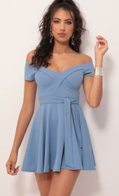 Picture thumb Ambrose Pleated A-line Dress in Blue. Source: https://media.lucyinthesky.com/data/Oct19_2/170xAUTO/781A7872.JPG