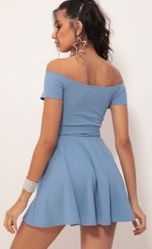 Picture thumb Ambrose Pleated A-line Dress in Blue. Source: https://media.lucyinthesky.com/data/Oct19_2/170xAUTO/781A7894.JPG