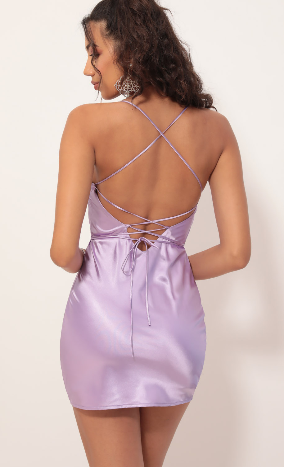 violet slip dress