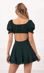 Picture thumb Isela Puff Sleeve Dress in Hunter Green. Source: https://media.lucyinthesky.com/data/Oct20_1/170xAUTO/781A6394.JPG