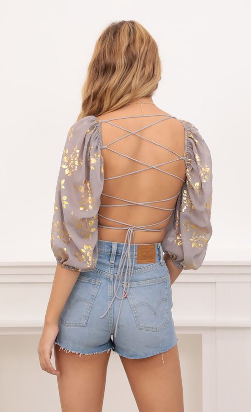 Picture Vanessa Corset Top in Grey and Gold Floral. Source: https://media.lucyinthesky.com/data/Oct20_1/500xAUTO/1V9A2742.JPG