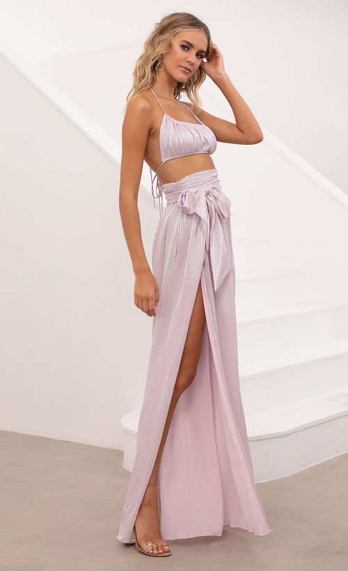 Picture Lyla Two Piece Set in Pink Shimmer. Source: https://media.lucyinthesky.com/data/Oct20_2/500xAUTO/1V9A2996.JPG