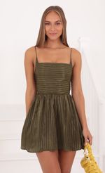 Picture Clover Fit and Flare Dress in Green. Source: https://media.lucyinthesky.com/data/Oct21_1/150xAUTO/1V9A3825.JPG