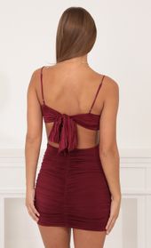 Picture thumb Tinsley Bodycon Ruched Dress in Burgundy. Source: https://media.lucyinthesky.com/data/Oct21_1/170xAUTO/1V9A9468.JPG
