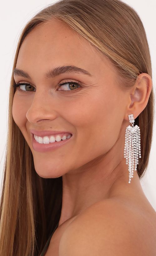 Picture Glitz Baby Fringe Crystal Earrings in Silver. Source: https://media.lucyinthesky.com/data/Oct21_1/500xAUTO/1V9A1063.JPG