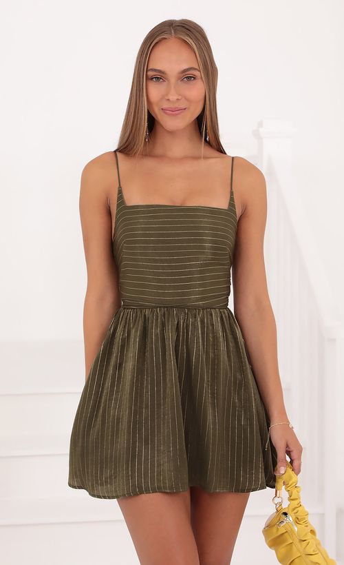 Picture Clover Fit and Flare Dress in Green. Source: https://media.lucyinthesky.com/data/Oct21_1/500xAUTO/1V9A3825.JPG