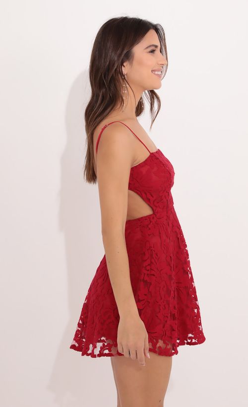 Picture Alaia Floral A-Line Dress in Red. Source: https://media.lucyinthesky.com/data/Oct21_1/500xAUTO/1V9A7462.JPG