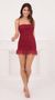 Picture Shay Ruched Lace Bodycon Dress in Burgundy. Source: https://media.lucyinthesky.com/data/Oct21_1/50x90/1V9A6999.JPG