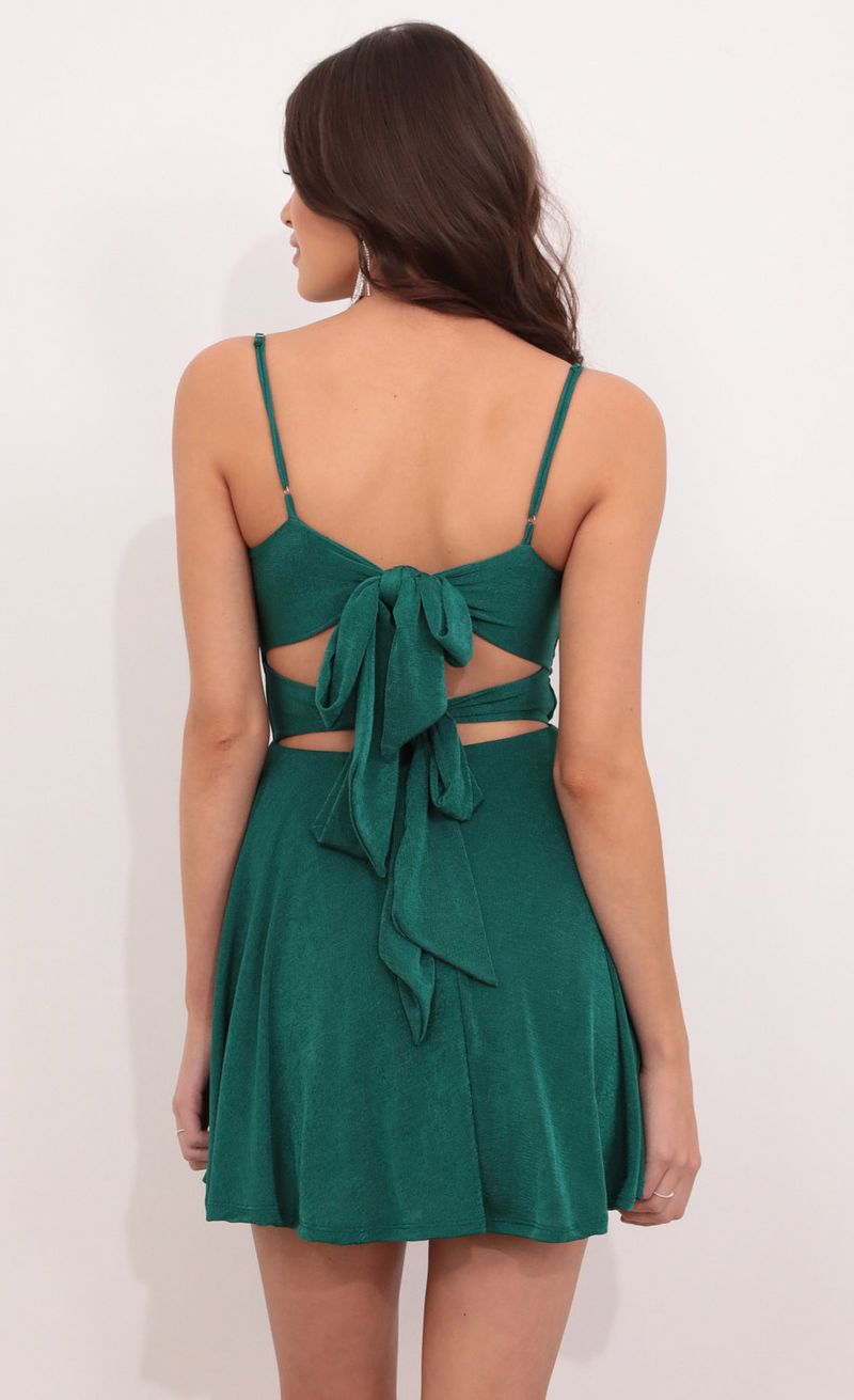 Picture Savanna Fit and Flare Dress in Emerald Green. Source: https://media.lucyinthesky.com/data/Oct21_1/800xAUTO/1V9A05241.JPG