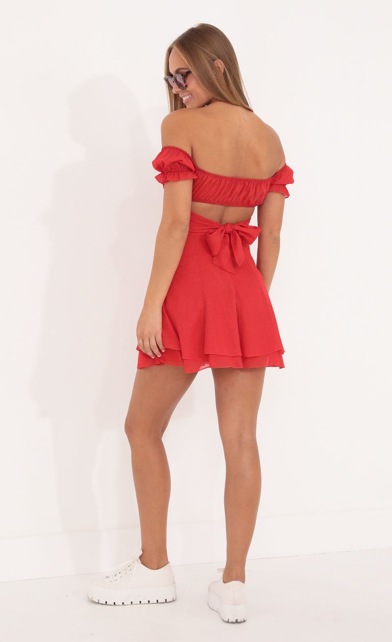 Picture Estrella Dress in Chiffon Red. Source: https://media.lucyinthesky.com/data/Oct21_1/800xAUTO/1V9A1067.JPG