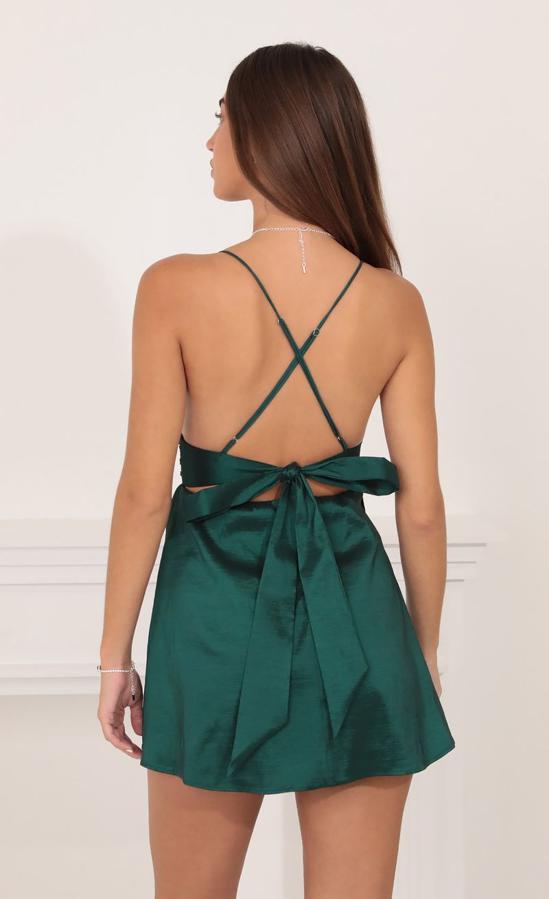 Picture Leandra A Line Dress in Green. Source: https://media.lucyinthesky.com/data/Oct21_1/800xAUTO/1V9A1265.JPG