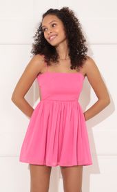 Picture thumb Janey Chiffon A-line Dress in Hot Pink. Source: https://media.lucyinthesky.com/data/Oct21_2/170xAUTO/1V9A4490.JPG