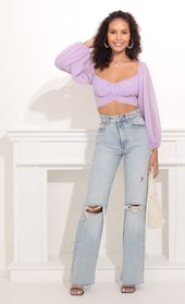 Picture thumb Sadie Top in Lavender Polka Dot. Source: https://media.lucyinthesky.com/data/Oct21_2/170xAUTO/1V9A7642.JPG