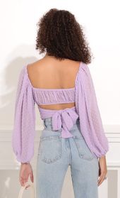 Picture thumb Sadie Top in Lavender Polka Dot. Source: https://media.lucyinthesky.com/data/Oct21_2/170xAUTO/1V9A7779.JPG