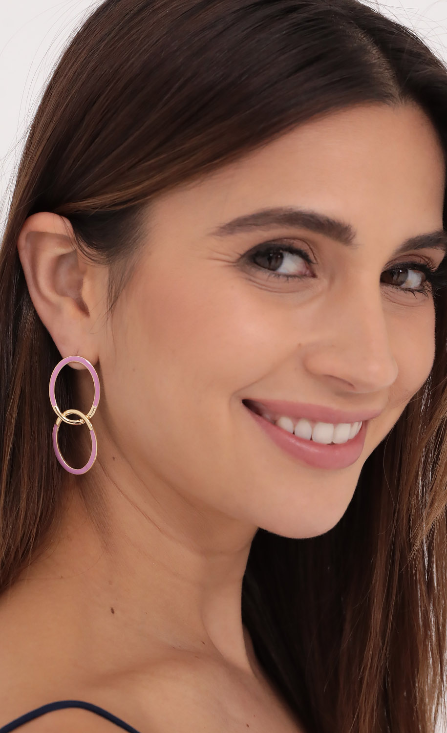 Double Loop Earrings in Lavender