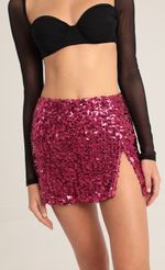 Picture Lilla Sequin Mesh Mini Skirt in Pink. Source: https://media.lucyinthesky.com/data/Oct22/150xAUTO/dec14051-72f4-4b4e-ae34-6e18c59edf7f.jpg
