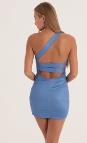 Picture thumb Ursula Shimmer One Shoulder Bodycon Dress in Blue. Source: https://media.lucyinthesky.com/data/Oct22/170xAUTO/09ccc708-6460-43a1-ac86-690fe7a816a6.jpg