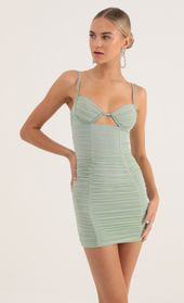 Picture thumb Lexie Mesh Ruched Cutout Bodycon Dress in Green. Source: https://media.lucyinthesky.com/data/Oct22/170xAUTO/411090ec-a57e-40db-bceb-7222f3bf160a.jpg