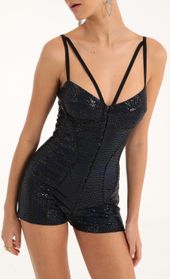 Picture thumb Rada Iridescent Sequin Hook and Eye Romper in Dark Navy. Source: https://media.lucyinthesky.com/data/Oct22/170xAUTO/41db3cc5-96c1-406d-8982-d180316156e4.jpg