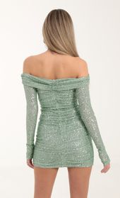 Picture thumb Olinda Sequin Mesh Off The Shoulder Dress in Green. Source: https://media.lucyinthesky.com/data/Oct22/170xAUTO/4738e142-ed30-43e1-afb3-be03eb8f7790.jpg