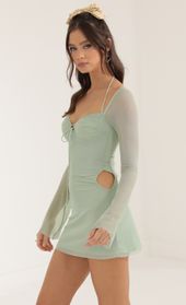 Picture thumb Yuna Mesh Cutout Dress in Sage Green. Source: https://media.lucyinthesky.com/data/Oct22/170xAUTO/828489a7-e5be-4329-a753-5ca9311e5884.jpg