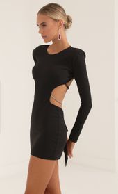 Picture thumb Beatrix Crepe Shoulder Pad Cutout Dress in Black. Source: https://media.lucyinthesky.com/data/Oct22/170xAUTO/85cfc180-2c87-4cc6-8820-270396037cd2.jpg