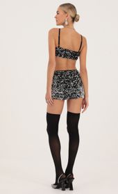 Picture thumb Talulla Velvet Sequin Two Piece Short Set in Black and Silver. Source: https://media.lucyinthesky.com/data/Oct22/170xAUTO/911dd3b5-9019-47fd-87bb-5b07c74e27db.jpg