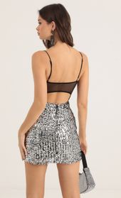 Picture thumb Talisa Mesh Sequin Open Back Bodycon Dress in Silver. Source: https://media.lucyinthesky.com/data/Oct22/170xAUTO/9f0a20de-b3ed-430c-878d-588be98dd720.jpg