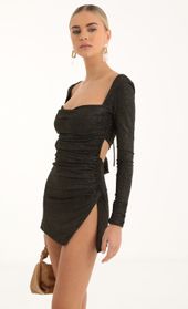 Picture thumb Dawson Glitter Long Sleeve Side Slit Dress in Black. Source: https://media.lucyinthesky.com/data/Oct22/170xAUTO/ceb7e581-79d6-4675-afc5-7fb500404bb6.jpg