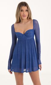 Picture thumb Winslet Glitter Mesh Baby Doll Dress in Blue. Source: https://media.lucyinthesky.com/data/Oct22/170xAUTO/d6482007-b082-4dd9-af6a-37f27992276d.jpg
