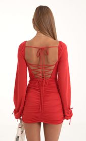 Picture thumb Jacky Long Sleeve Corset Dress in Red. Source: https://media.lucyinthesky.com/data/Oct22/170xAUTO/e05af161-b080-49c0-b09f-c08ea727b112.jpg