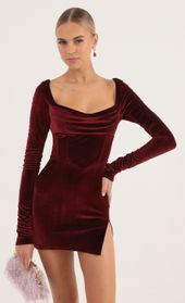 Picture thumb Kaya Velvet Long Sleeve Corset Dress in Red. Source: https://media.lucyinthesky.com/data/Oct22/170xAUTO/e22c48d2-12bd-47d7-90b4-e2e8e7ee9a17.jpg